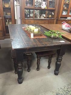 oak farm table dark finish